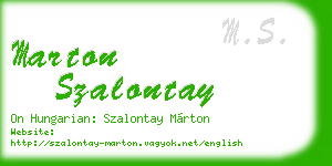 marton szalontay business card